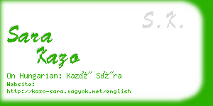 sara kazo business card